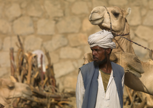 Muslim man in Monday wood and camel market, Anseba, Keren, Eritrea