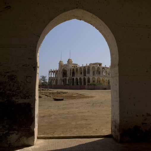 Ruins of the former banca d'italia, Northern Red Sea, Massawa, Eritrea