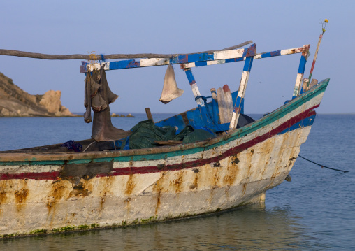 Shark fins on a dhow in Desei island, Northern Red Sea, Dahlak, Eritrea