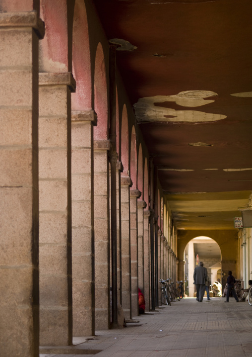 Arcades in the market area, Central Region, Asmara, Eritrea