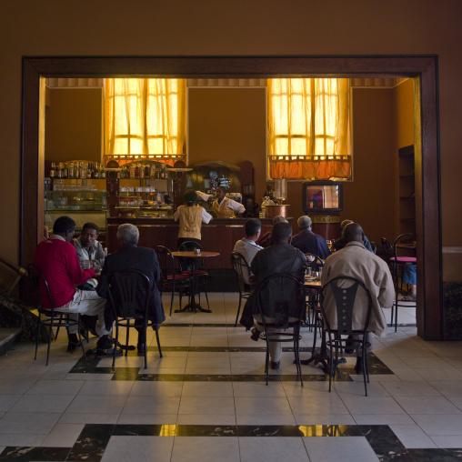 Bar in the old italian Roma cinema, Central Region, Asmara, Eritrea