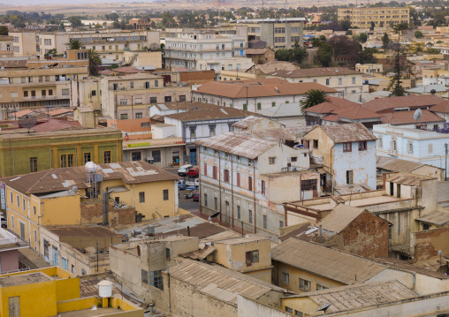 High angle view of the town, Central Region, Asmara, Eritrea