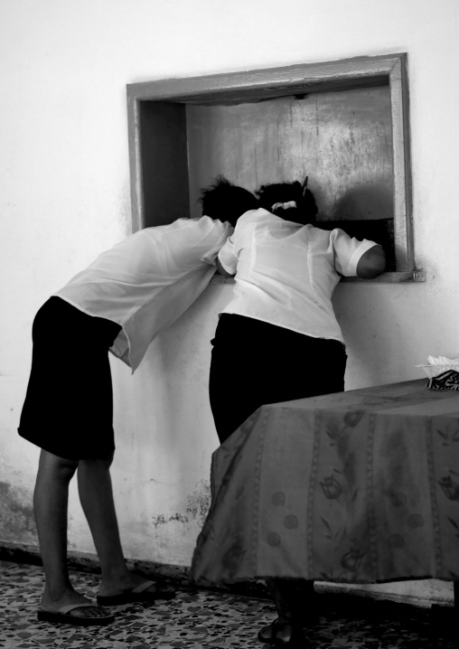 Eritrean waitresses in a restaurant, Northern Red Sea, Massawa, Eritrea