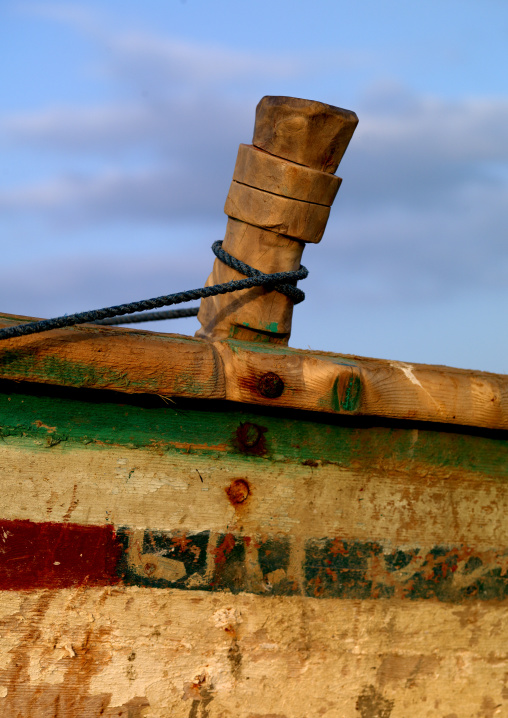 Detail of a dhow in Dissei island, Northern Red Sea, Dahlak, Eritrea