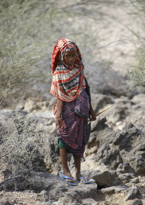 Portrait of an Afar tribe girl, Northern Red Sea, Thio, Eritrea