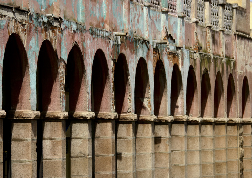 Arcades in the city center, Central Region, Asmara, Eritrea