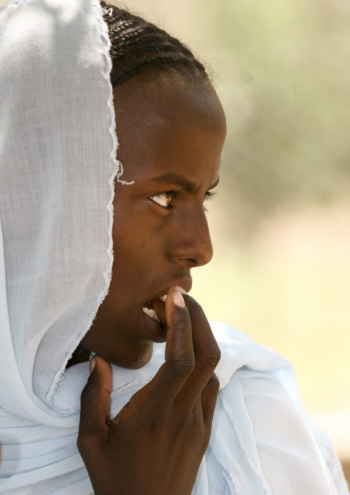 Eritrean orthodox woman at festival of Mariam Dearit, Anseba, Keren, Eritrea