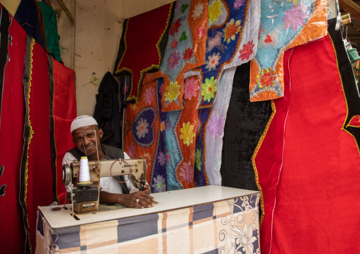 Mulsim eritrean tailor in the market, Semien-Keih-Bahri, Keren, Eritrea