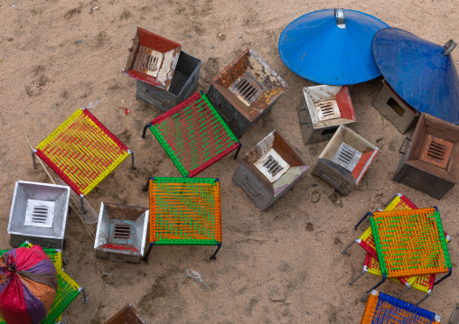 Ovens for sale in the monday market, Semien-Keih-Bahri, Keren, Eritrea