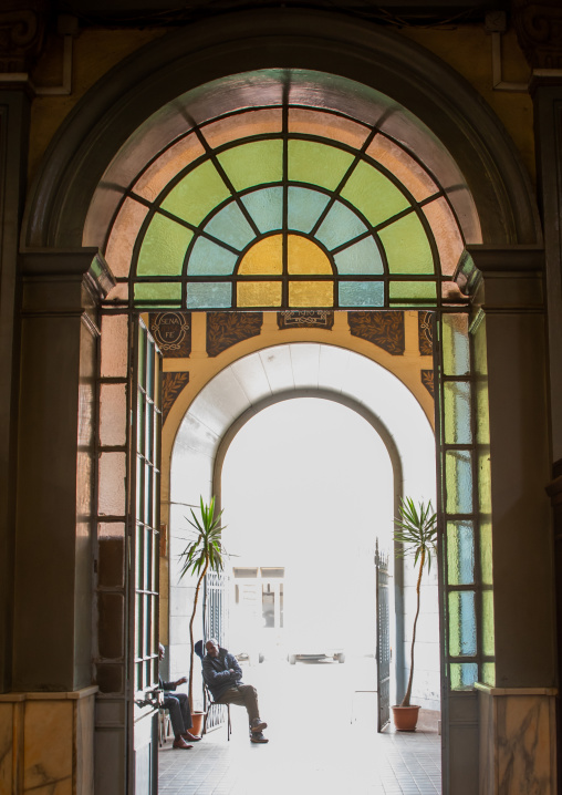 Old door of the post office, Central region, Asmara, Eritrea