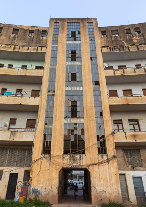 Old apartments building from the italian colonial times, Central region, Asmara, Eritrea