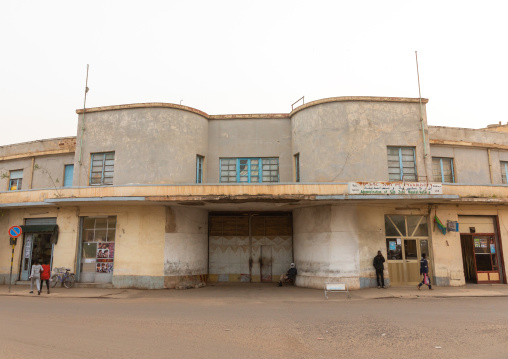 Exterior of old art deco style building from the italian colonial times, Central region, Asmara, Eritrea