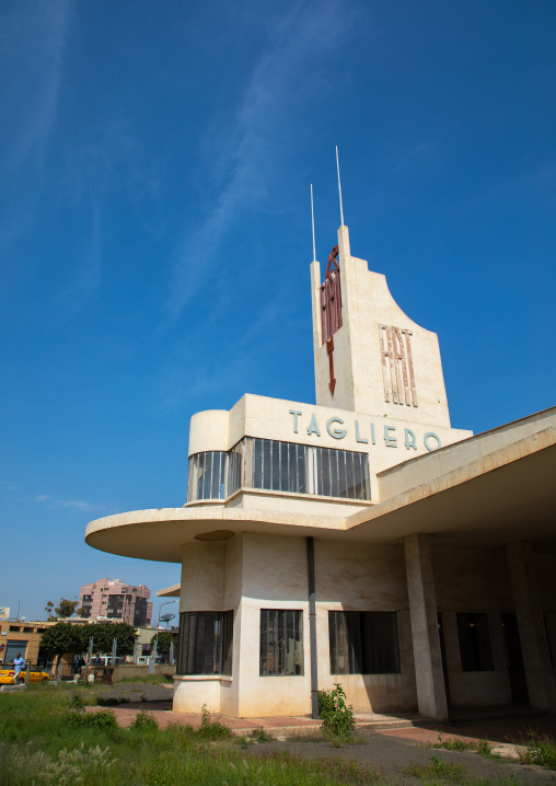 Futurist architecture of the FIAT tagliero service station built in 1938, Central region, Asmara, Eritrea