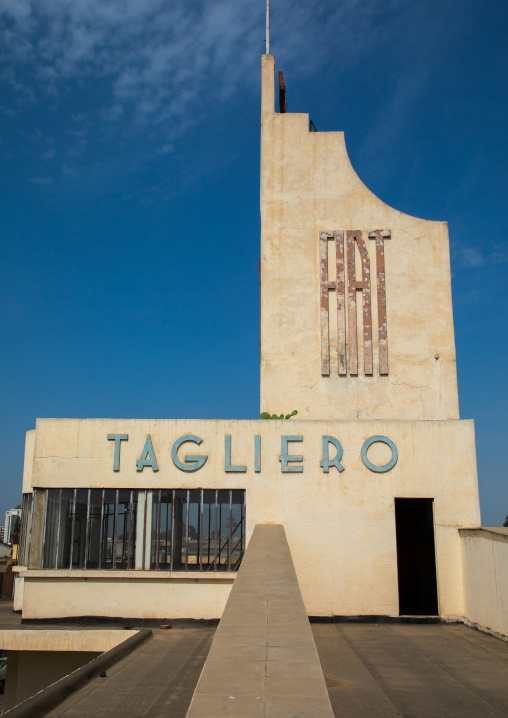 Futurist architecture of the FIAT tagliero service station built in 1938, Central region, Asmara, Eritrea