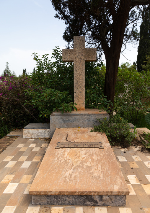 Architect odoardo cavagnari old grave from the italian colonial era, Central region, Asmara, Eritrea