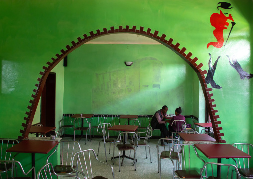 Interior of bar Zilli located on shaida square, Central region, Asmara, Eritrea