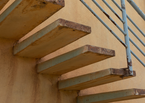 La piscina italiana swimming pool stairs built during the italian colonial times, Central region, Asmara, Eritrea