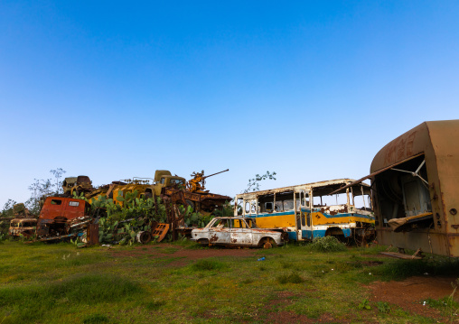 Military tank graveyard, Central region, Asmara, Eritrea