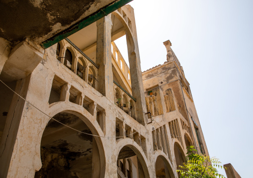 Old colonial building from the italian era, Northern Red Sea, Massawa, Eritrea