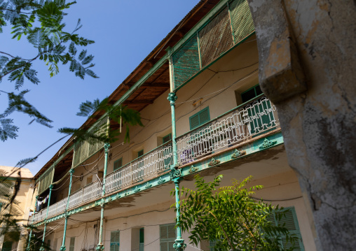 Old colonial building from the italian era, Northern Red Sea, Massawa, Eritrea