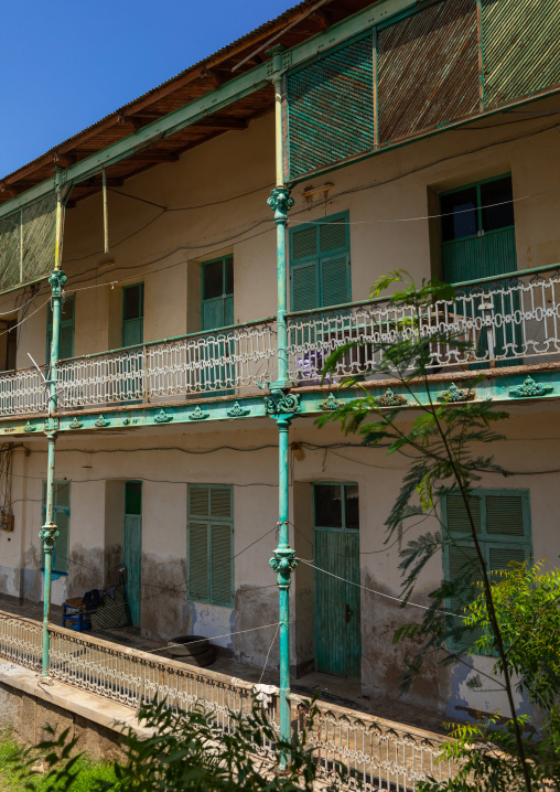 Old colonial building from the italian era, Northern Red Sea, Massawa, Eritrea