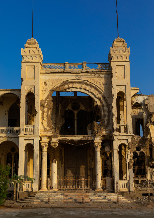 Ruins of the former banca d'italia, Northern Red Sea, Massawa, Eritrea