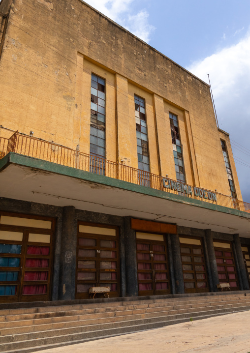 Exterior of old art deco style Odeon cinema from the italian colonial times, Central region, Asmara, Eritrea