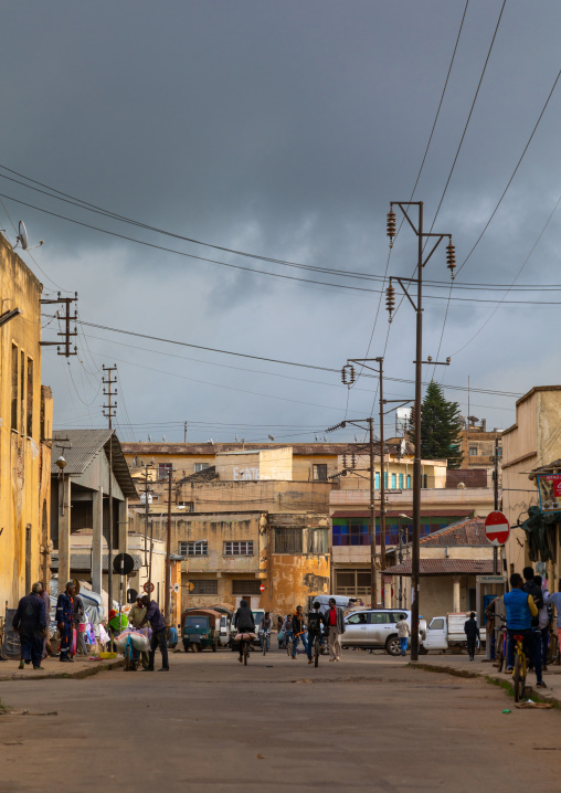 Old art deco style buildings from the italian colonial times, Central region, Asmara, Eritrea