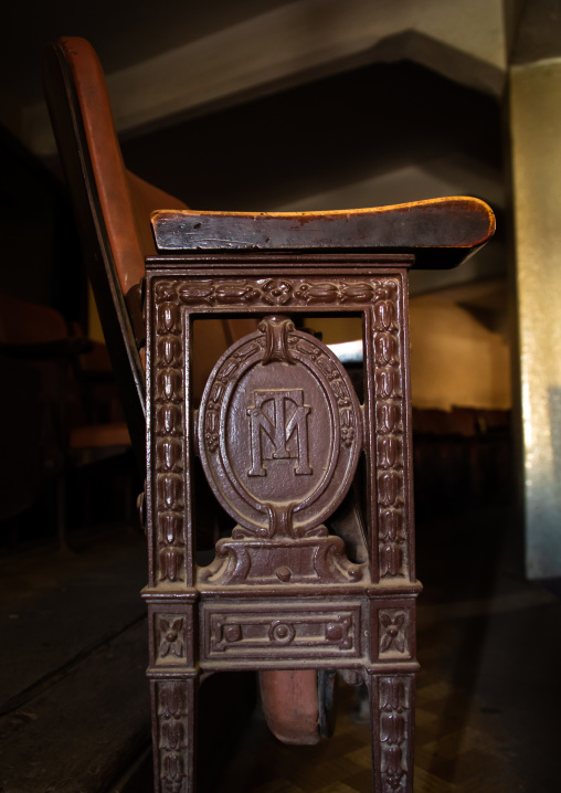 Seat inside the old opera house from the italian colonial times, Central region, Asmara, Eritrea