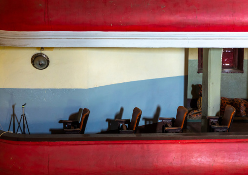 Balcony inside the old opera house from the italian colonial times, Central region, Asmara, Eritrea