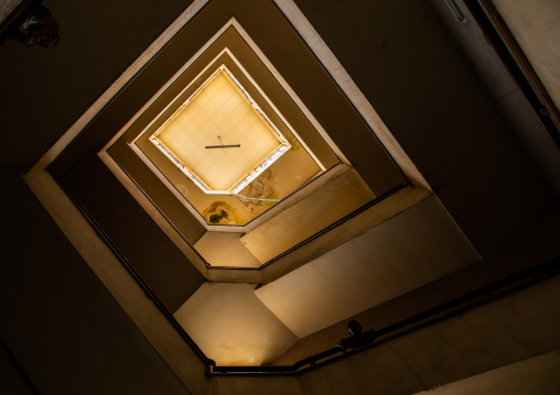 Old art deco style stairs from the italian colonial times, Central region, Asmara, Eritrea