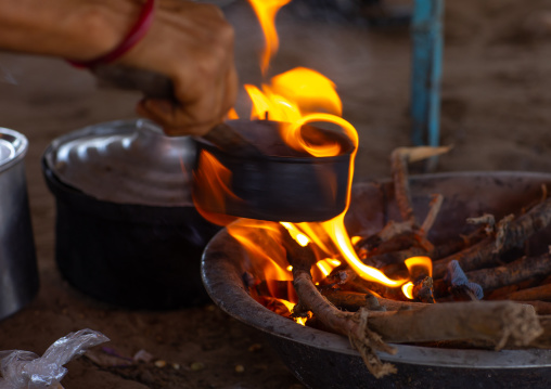 fireplace during a Coffe ceremony, Northern Red Sea, Massawa, Eritrea