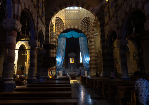 Eritrean women praying inside St Joseph Cathedral, Central region, Asmara, Eritrea