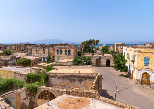 High angle view of the ottoman old city, Northern Red Sea, Massawa, Eritrea