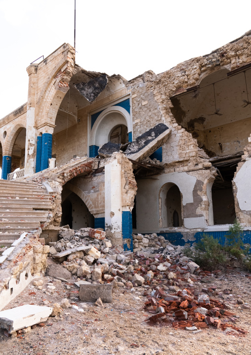 Ruins of the old palace of Haile Selassie with collapsed dome, Northern Red Sea, Massawa, Eritrea