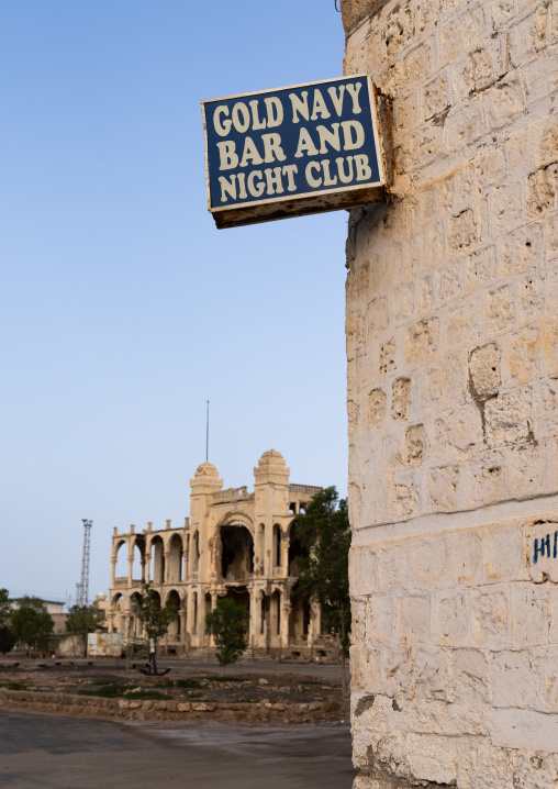 Ruins of the former banca d'italia, Northern Red Sea, Massawa, Eritrea