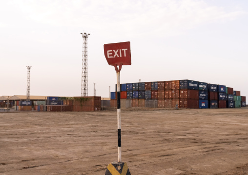 Bulk of containers in the port, Northern Red Sea, Massawa, Eritrea