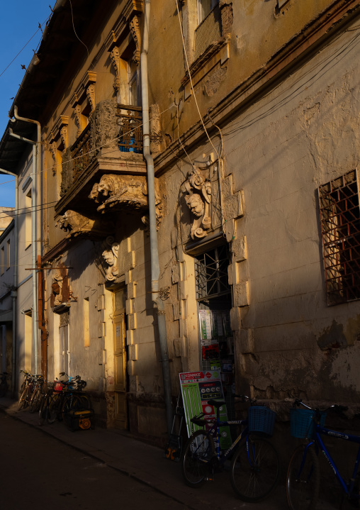 Old colonial italian house in the sunset, Central Region, Asmara, Eritrea