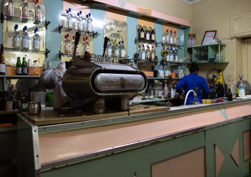 Old italian expresso machine in a bar, Central Region, Asmara, Eritrea