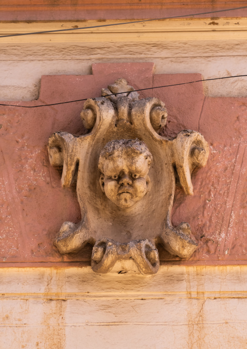 Detail of an old italian house, Central Region, Asmara, Eritrea