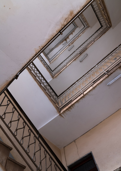 Stairs in an old italian colonial building, Central Region, Asmara, Eritrea