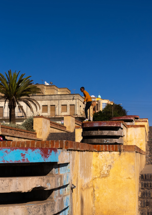 Eritrean children playing in Mai Jah Jah Fountain, Central Region, Asmara, Eritrea