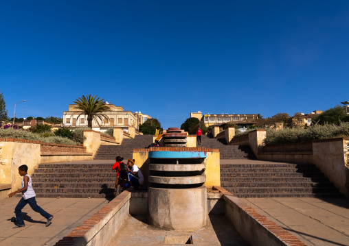 Eritrean children playing in Mai Jah Jah Fountain, Central Region, Asmara, Eritrea