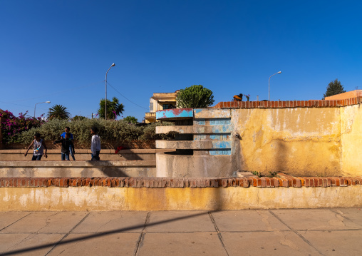 Eritrean children playing in Mai Jah Jah Fountain, Central Region, Asmara, Eritrea