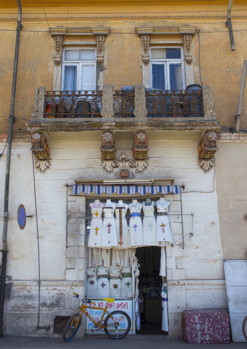 Old italian colonial house and shop, Central Region, Asmara, Eritrea