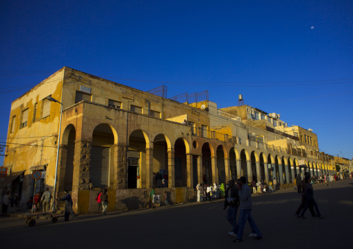 Arcades in the city center, Central Region, Asmara, Eritrea