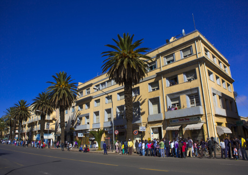 Art deco italian colonial building on Harnet Avenue, Central Region, Asmara, Eritrea