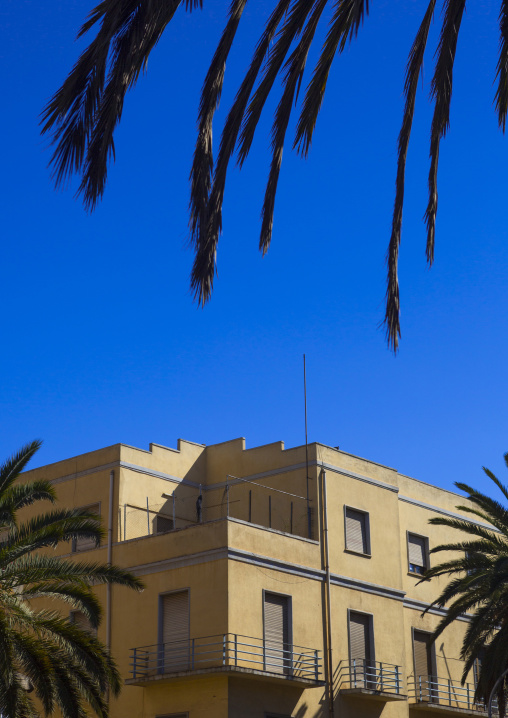 Art deco italian colonial building on Harnet avenue, Central Region, Asmara, Eritrea