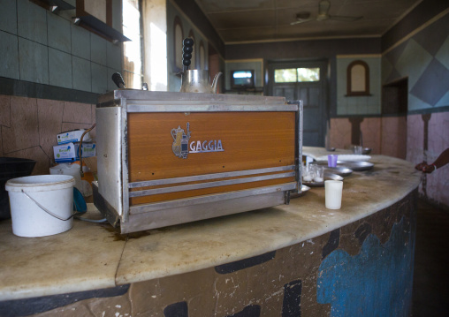 Expresso machine in the former train station, Anseba, Keren, Eritrea