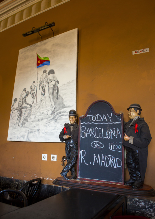 Football annoucement in Roma cinema bar, Central Region, Asmara, Eritrea